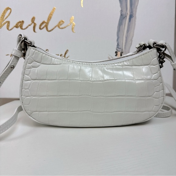 Authentic Balenciaga Le Cagole Crocodile Embossed Mini Bag With Chain in White - Picture 8 of 14